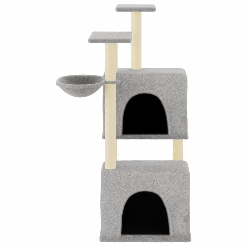 Glamorous Pups : vidaXL Cat Tree Light Grey Engineered Wood, Plush, Sisal Medium-sized