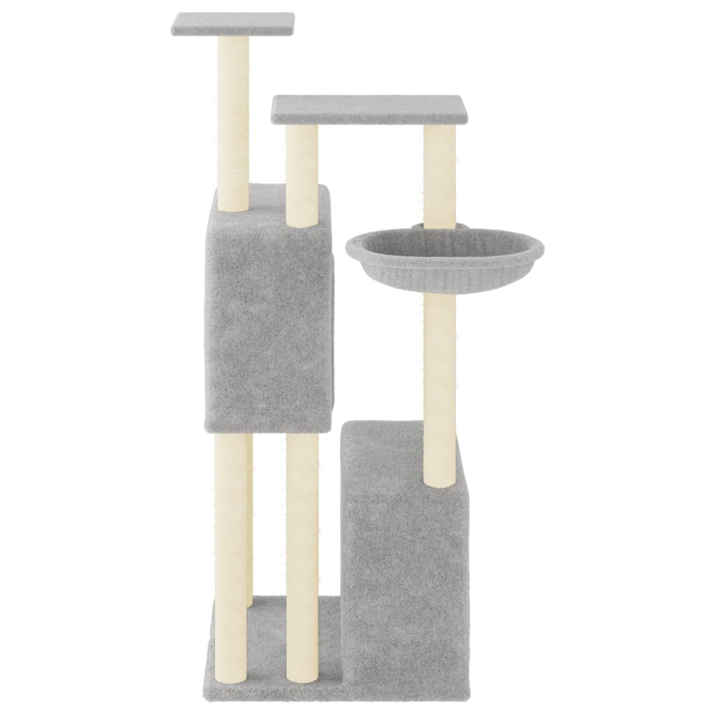 Glamorous Pups : vidaXL Cat Tree Light Grey Engineered Wood, Plush, Sisal Medium-sized