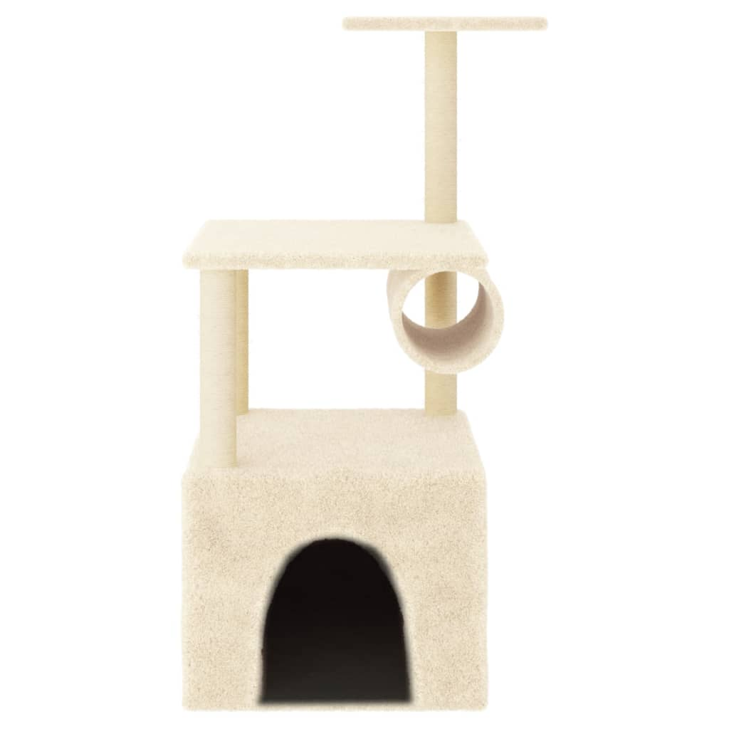 Glamorous Pups : vidaXL Cat Tree Cream Engineered wood Medium Modern Cat Tree Other