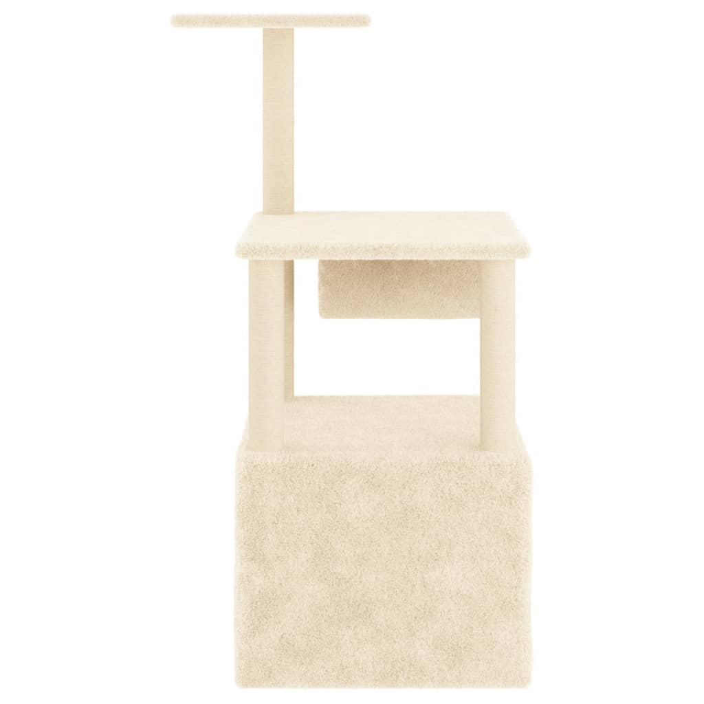 Glamorous Pups : vidaXL Cat Tree Cream Engineered wood Medium Modern Cat Tree Other