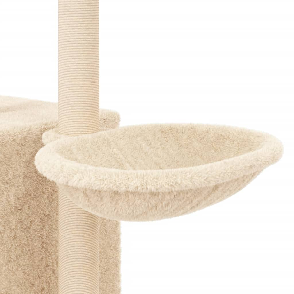 Glamorous Pups : vidaXL Cat Tree Cream Engineered wood, plush, sisal 57.1 in height