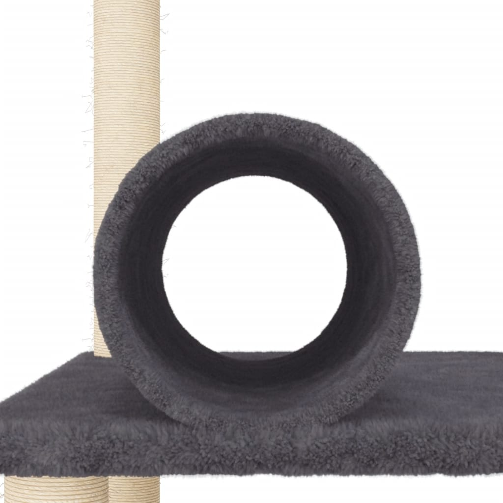 Glamorous Pups : vidaXL Cat Tree Dark Grey Engineered wood, plush, sisal 53.5 in tall