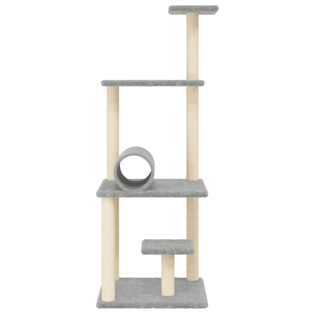 Glamorous Pups : vidaXL Cat Tree Light grey Engineered wood, plush, sisal 53.5 in tall