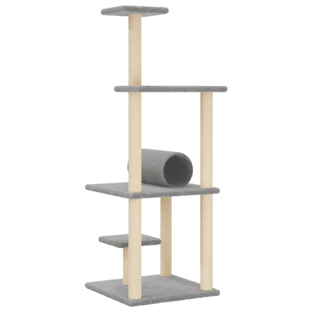 Glamorous Pups : vidaXL Cat Tree Light grey Engineered wood, plush, sisal 53.5 in tall