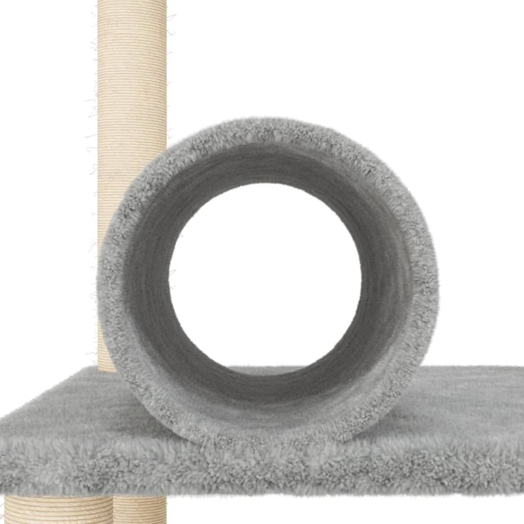 Glamorous Pups : vidaXL Cat Tree Light grey Engineered wood, plush, sisal 53.5 in tall