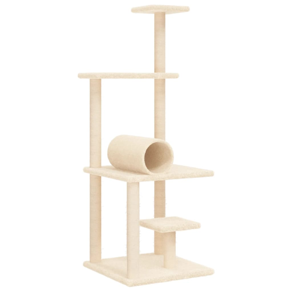 Glamorous Pups : vidaXL Cat Tree Cream Plush, Engineered wood, Sisal Large Durable