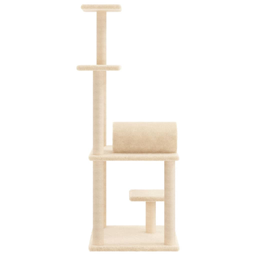 Glamorous Pups : vidaXL Cat Tree Cream Plush, Engineered wood, Sisal Large Durable