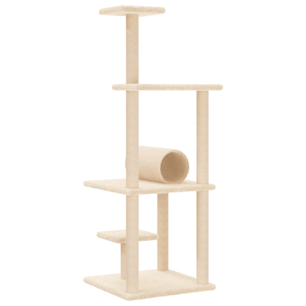 Glamorous Pups : vidaXL Cat Tree Cream Plush, Engineered wood, Sisal Large Durable