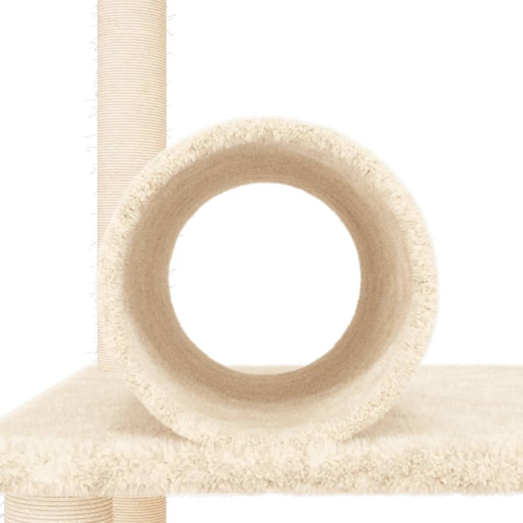 Glamorous Pups : vidaXL Cat Tree Cream Plush, Engineered wood, Sisal Large Durable