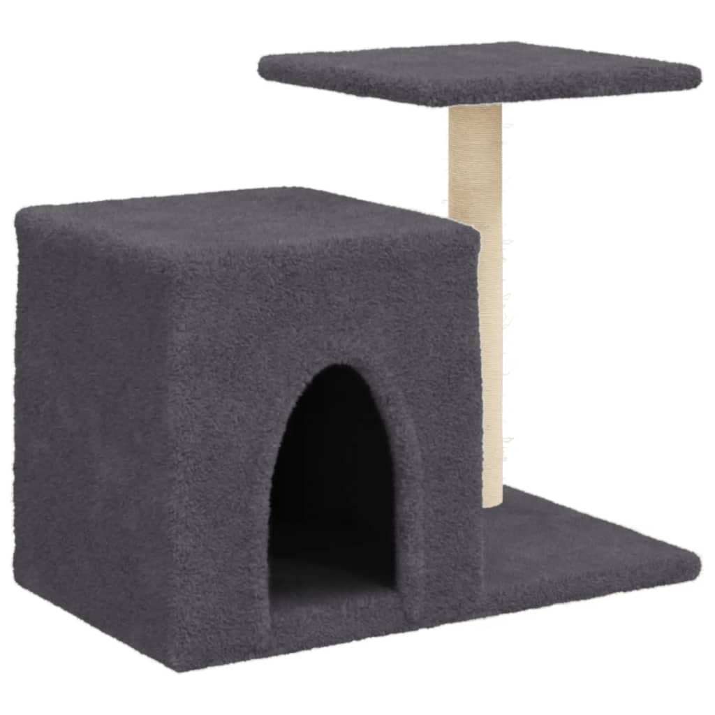 Glamorous Pups : vidaXL Cat Tree Dark Grey Engineered wood, plush, sisal Durable Cat Tree