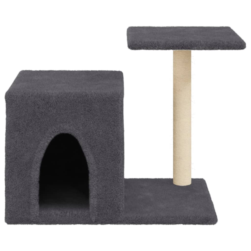 Glamorous Pups : vidaXL Cat Tree Dark Grey Engineered wood, plush, sisal Durable Cat Tree