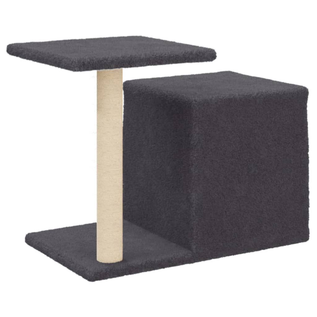 Glamorous Pups : vidaXL Cat Tree Dark Grey Engineered wood, plush, sisal Durable Cat Tree