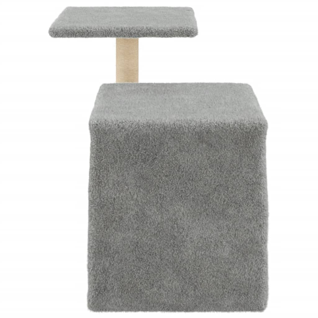 Glamorous Pups : vidaXL Cat Tree Light grey Wood, plush, sisal 19.9 in tall Durable