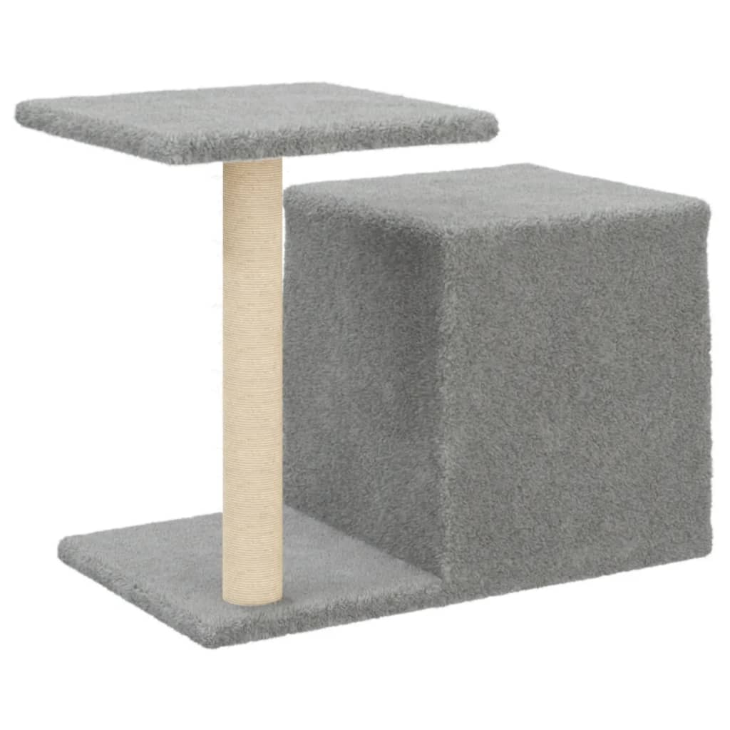 Glamorous Pups : vidaXL Cat Tree Light grey Wood, plush, sisal 19.9 in tall Durable