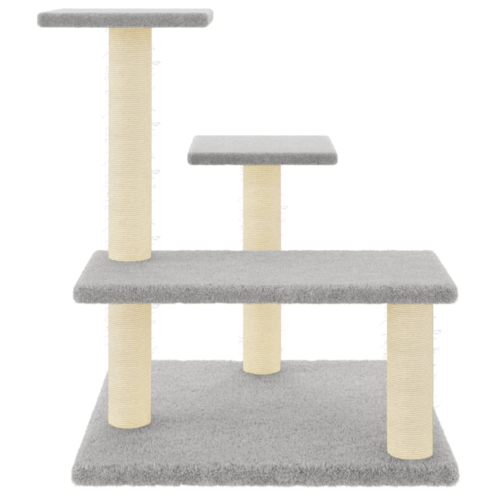 Glamorous Pups : vidaXL Cat Tree Light Grey Engineered wood, plush, sisal Medium Durable