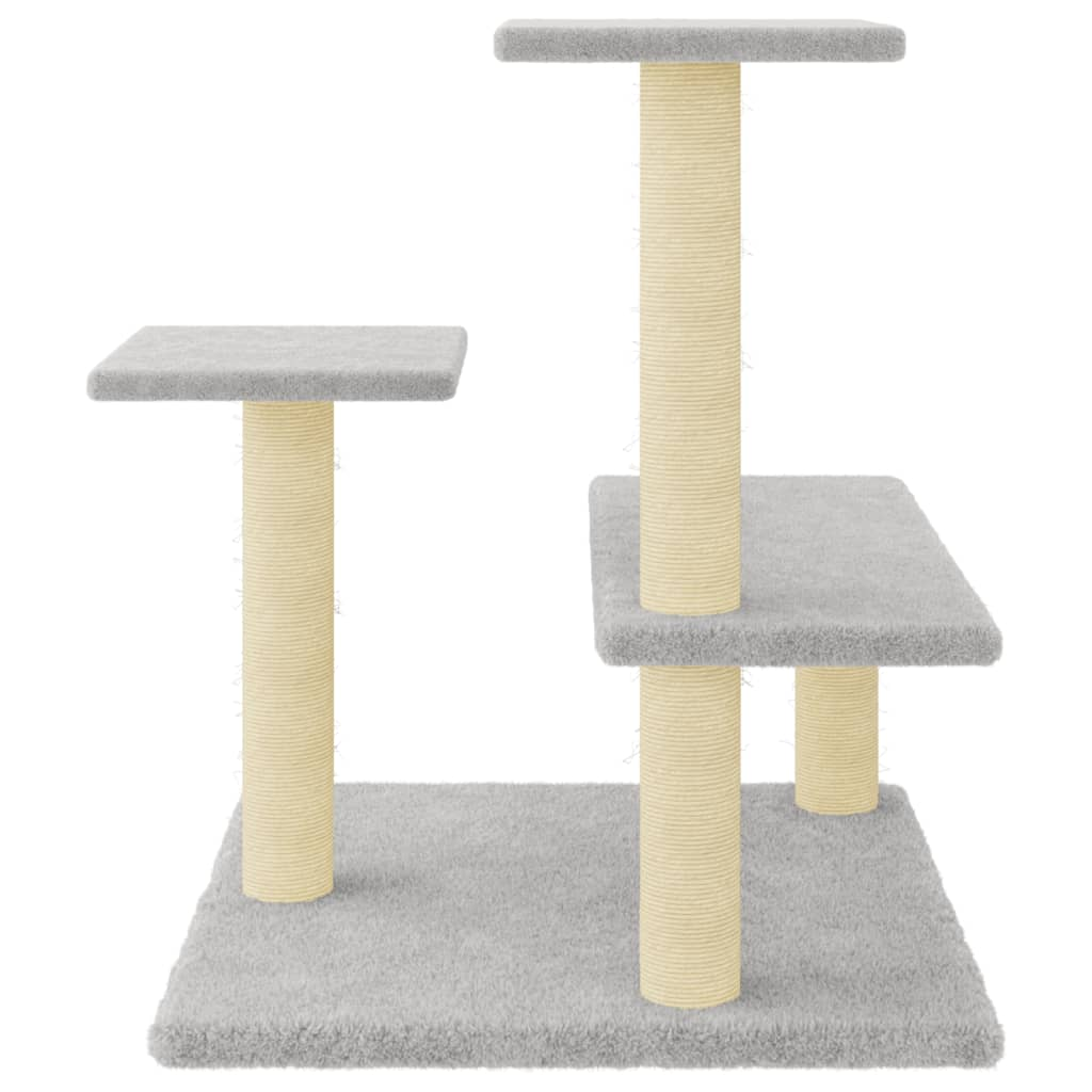 Glamorous Pups : vidaXL Cat Tree Light Grey Engineered wood, plush, sisal Medium Durable