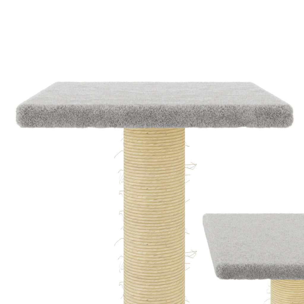 Glamorous Pups : vidaXL Cat Tree Light Grey Engineered wood, plush, sisal Medium Durable