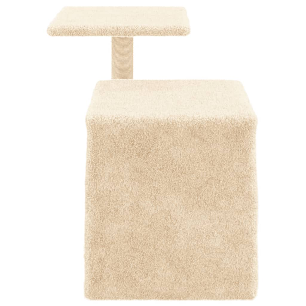 Glamorous Pups : vidaXL Cat Tree Cream Engineered wood, plush, sisal Medium Durable