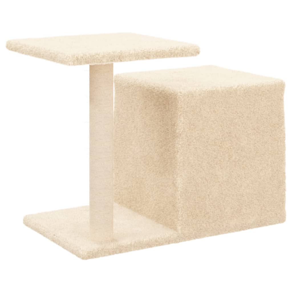 Glamorous Pups : vidaXL Cat Tree Cream Engineered wood, plush, sisal Medium Durable