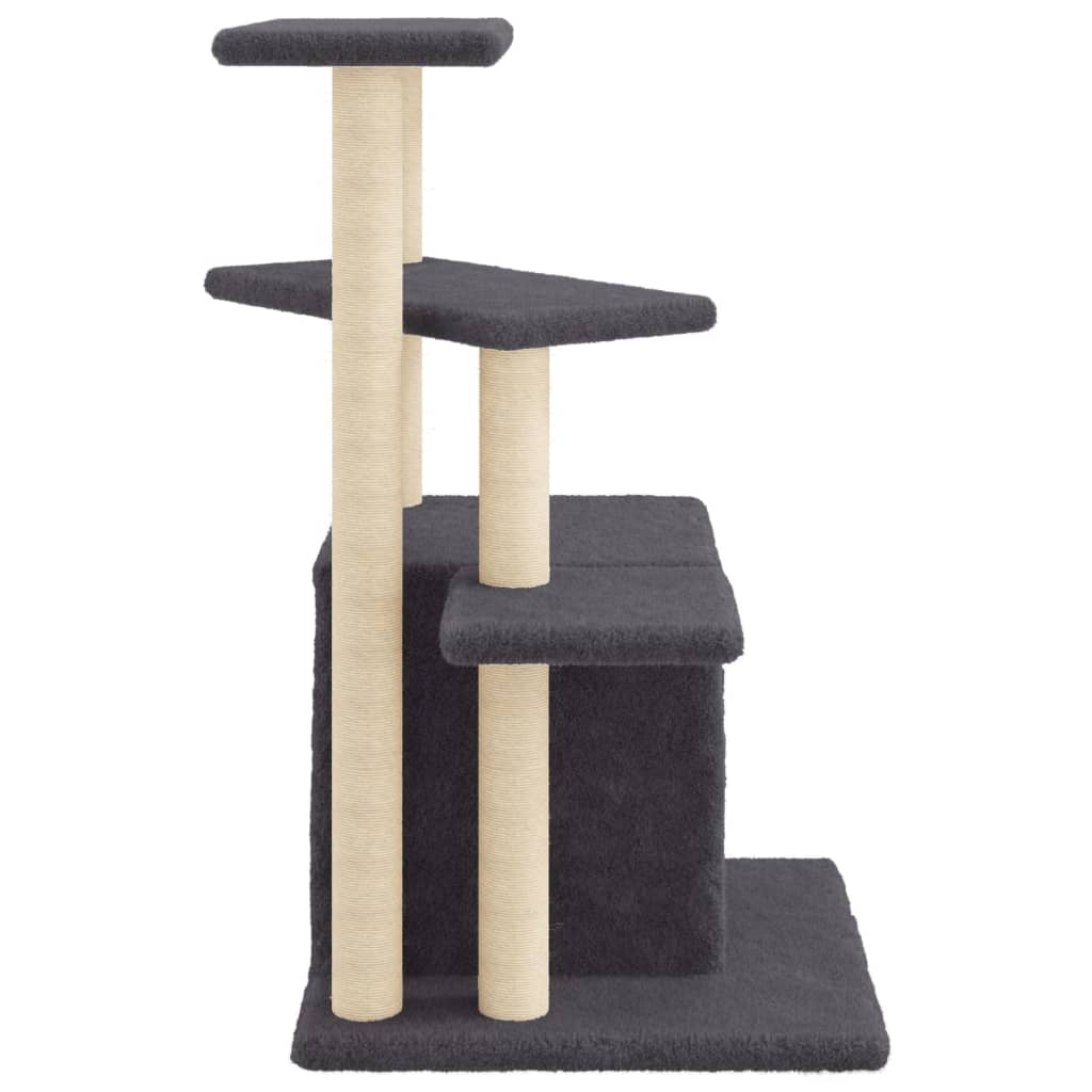 Glamorous Pups : vidaXL Cat Tree Dark Grey Engineered Wood, Plush, Sisal Medium Cat Tree
