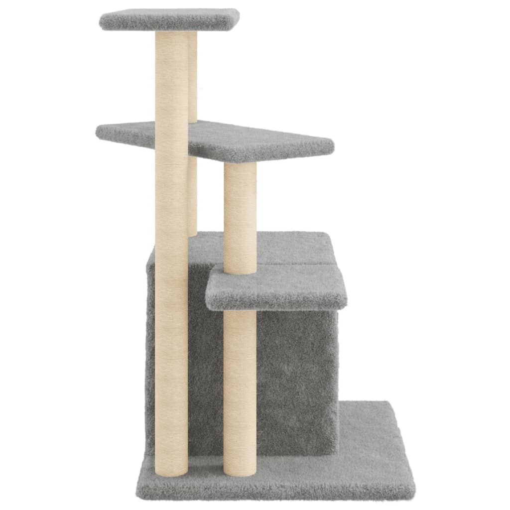 Glamorous Pups : vidaXL Cat Tree Light gray Engineered wood, plush, sisal Medium Durable
