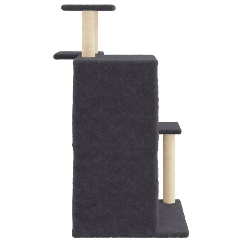 Glamorous Pups : vidaXL Cat Tree Dark Grey Engineered wood, Plush, Sisal Medium Durable
