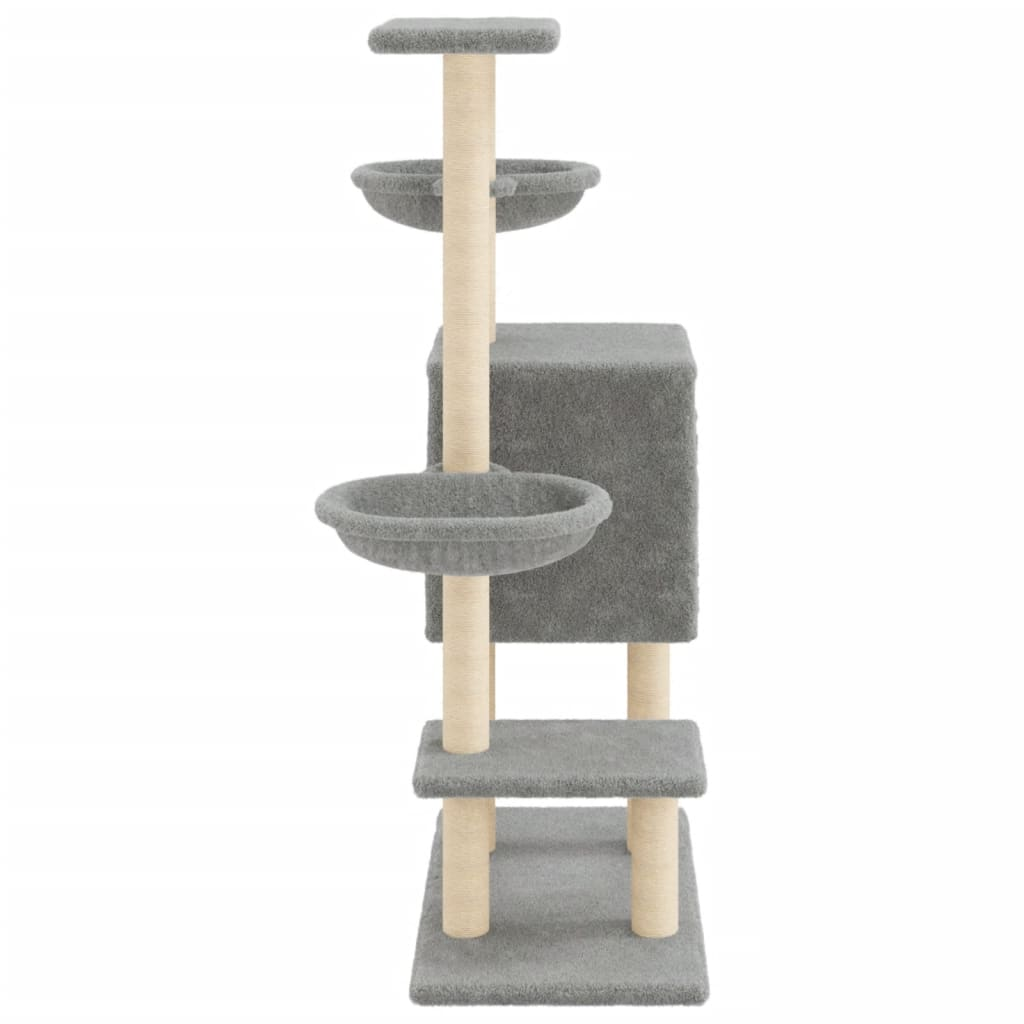 Glamorous Pups : vidaXL Cat Tree Light grey Engineered wood Large