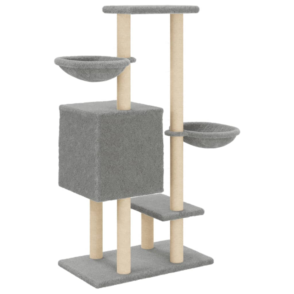Glamorous Pups : vidaXL Cat Tree Light grey Engineered wood Large
