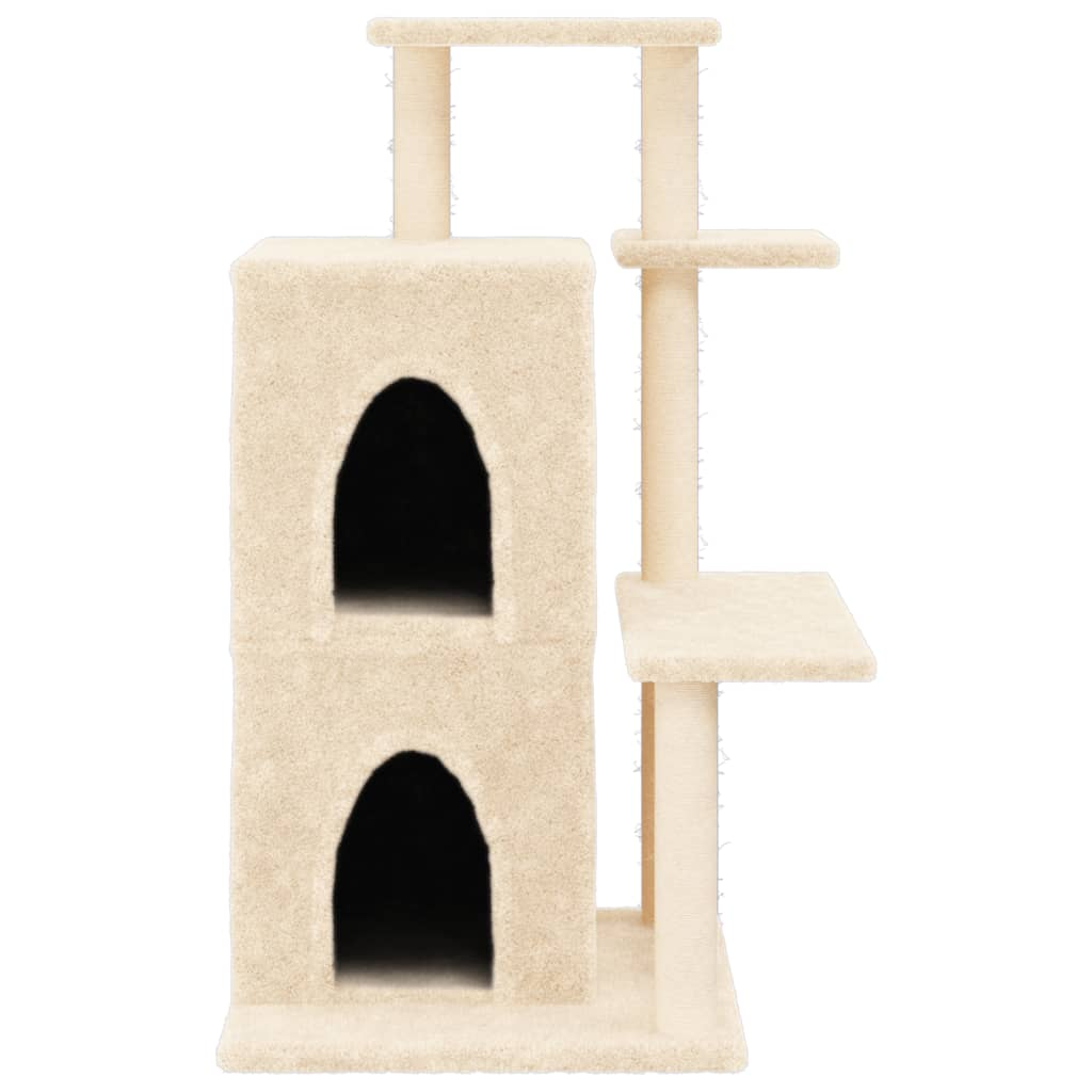 Glamorous Pups : vidaXL Cat Tree Cream Engineered wood, plush, sisal Medium Durable
