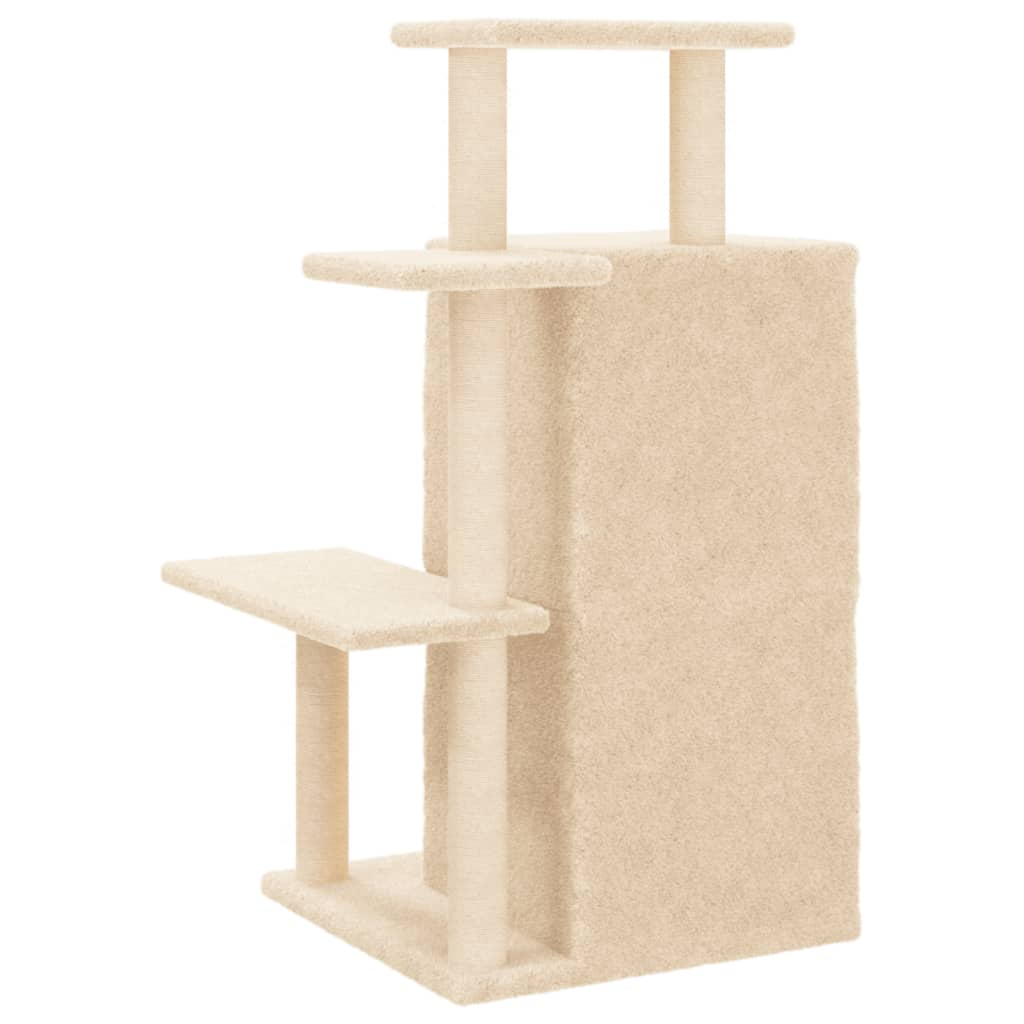Glamorous Pups : vidaXL Cat Tree Cream Engineered wood, plush, sisal Medium Durable