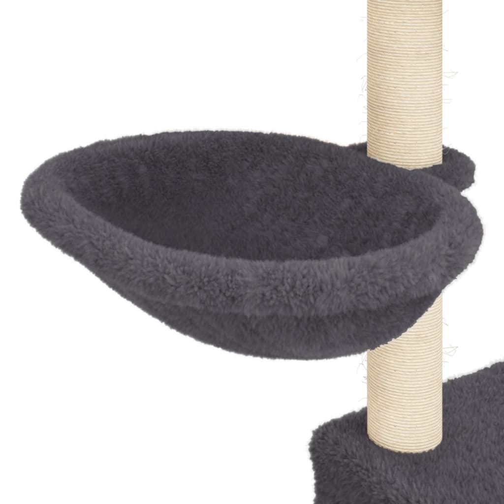 Glamorous Pups : vidaXL Cat Tree Dark grey Engineered wood, plush, sisal Medium Durable