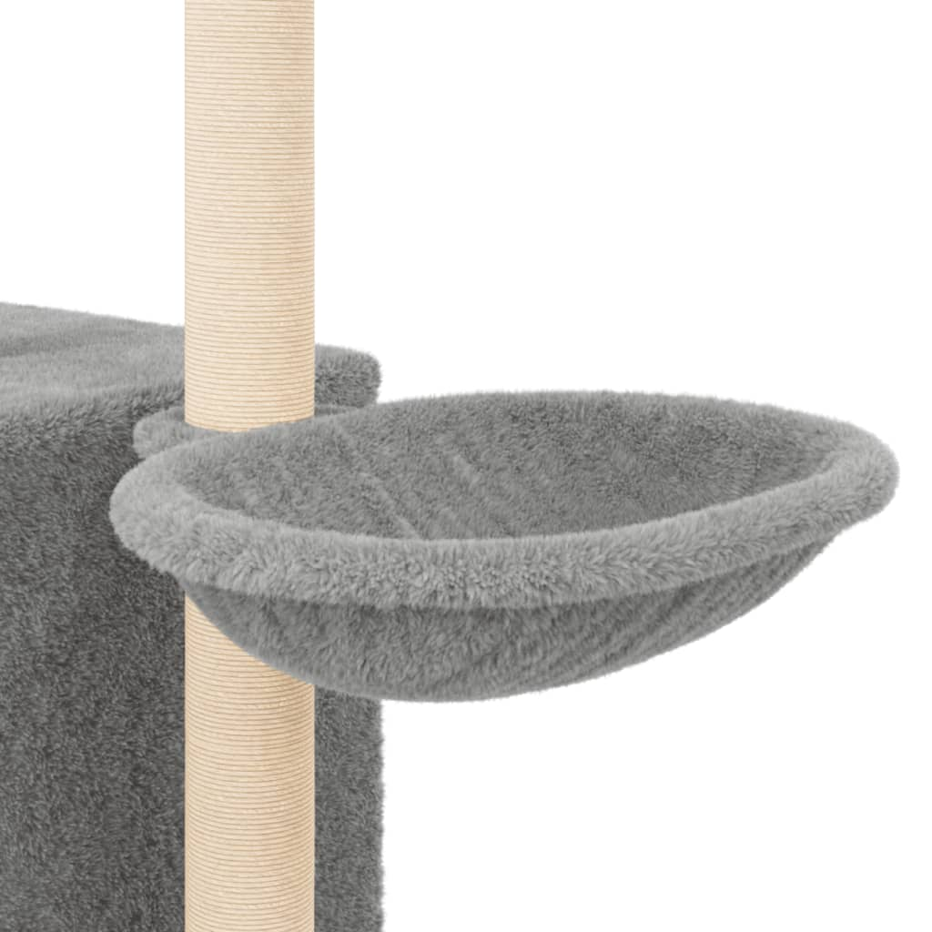 Glamorous Pups : vidaXL Cat Tree Light grey Engineered wood, plush, sisal 57.1 in tall
