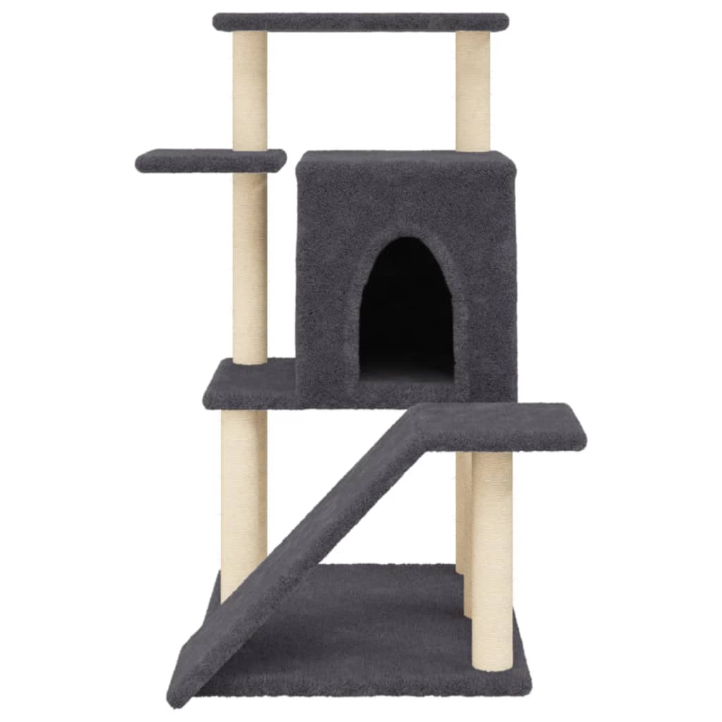 Glamorous Pups : vidaXL Cat Tree Dark grey Engineered wood 38.2 in tall Modern Cat Tree