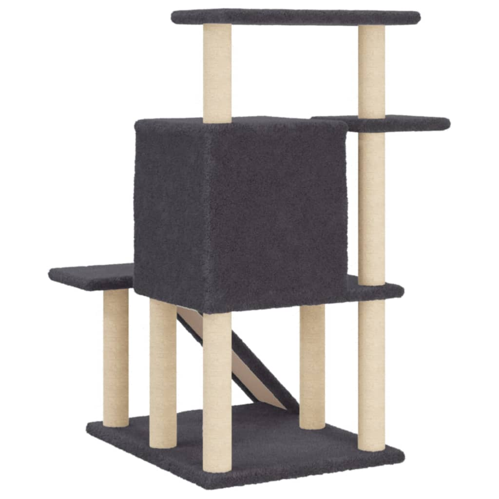Glamorous Pups : vidaXL Cat Tree Dark grey Engineered wood 38.2 in tall Modern Cat Tree