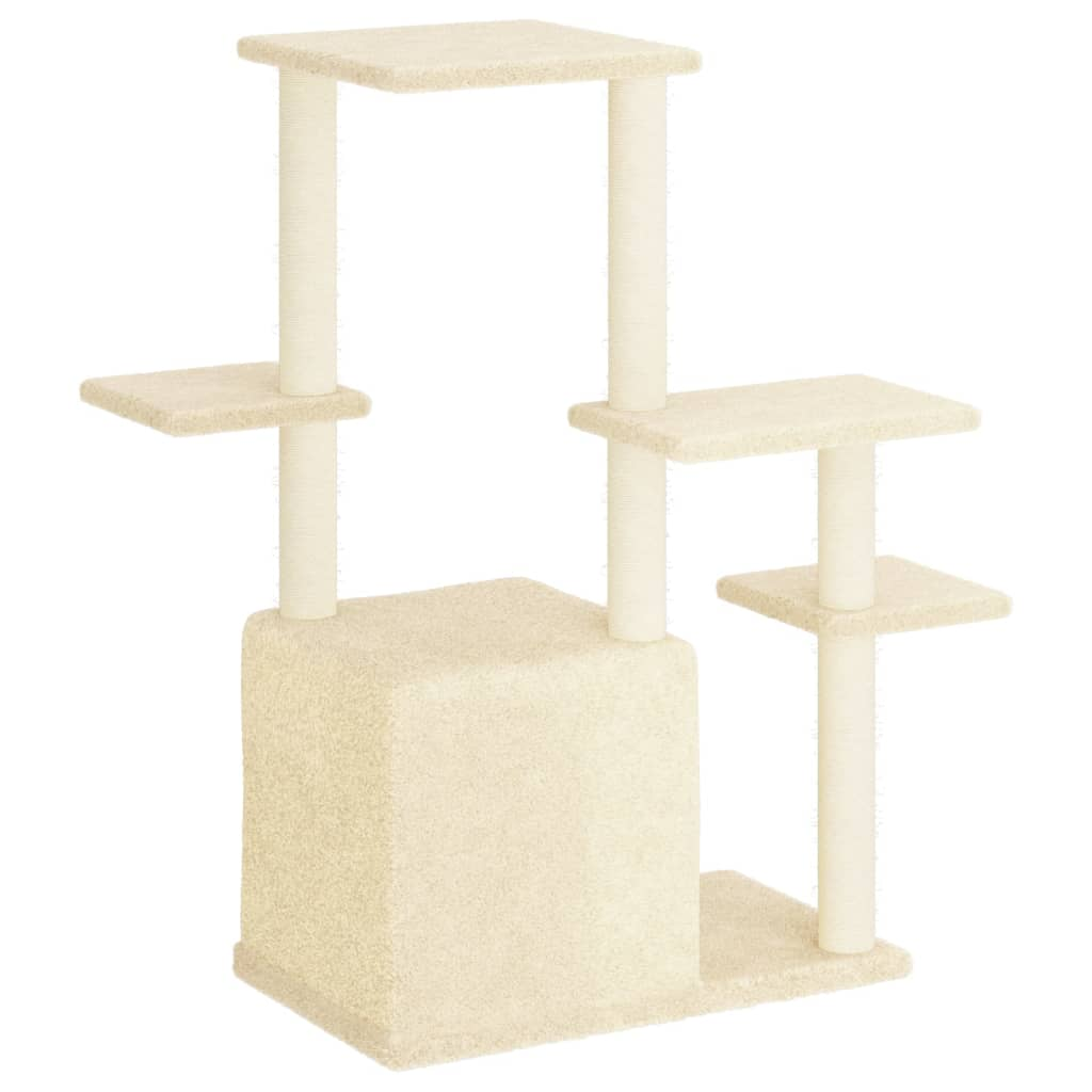 Glamorous Pups : vidaXL Cat Tree Cream Engineered wood, plush, sisal 38.4 in Modern