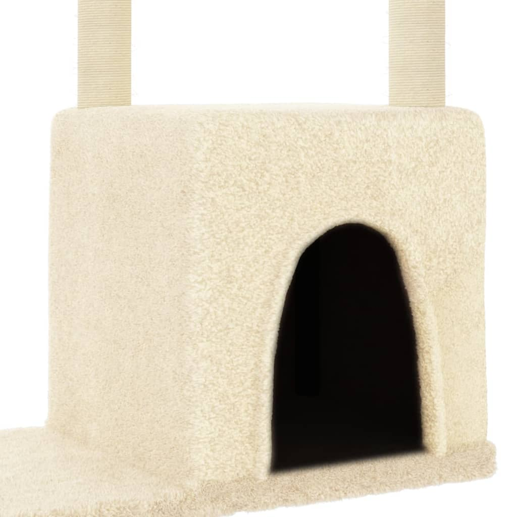 Glamorous Pups : vidaXL Cat Tree Cream Engineered wood, plush, sisal 38.4 in Modern