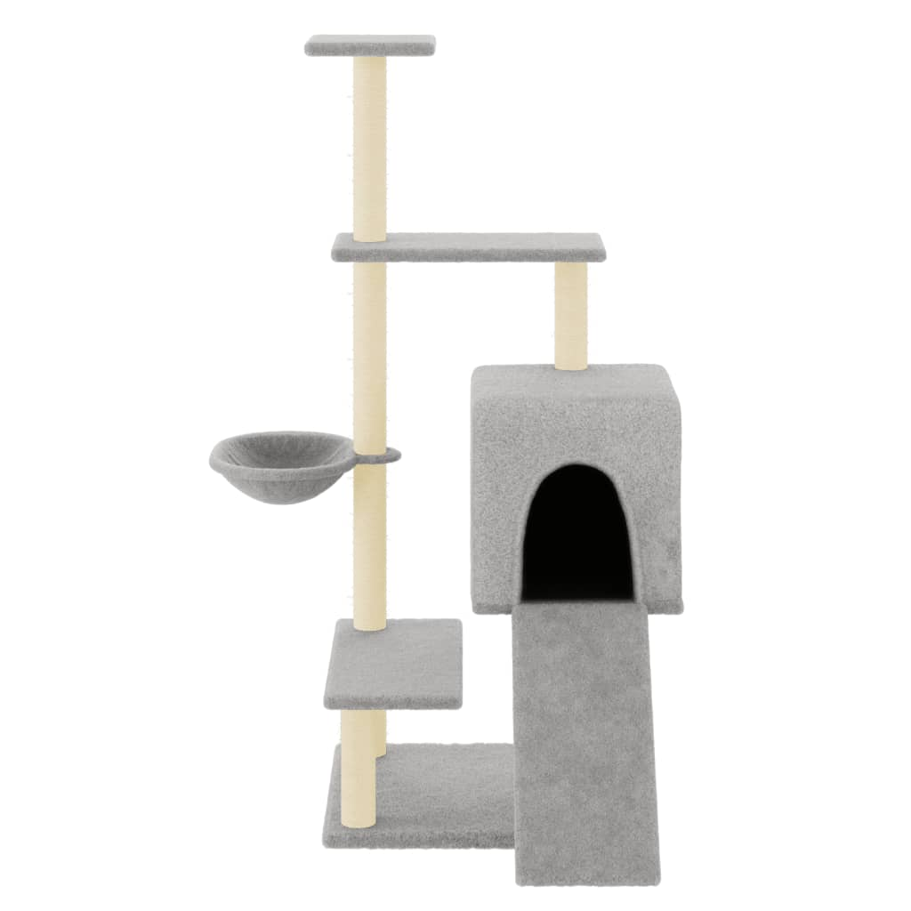 Glamorous Pups : vidaXL Cat Tree Light Grey Engineered Wood 51.4 in Modern Cat Tree