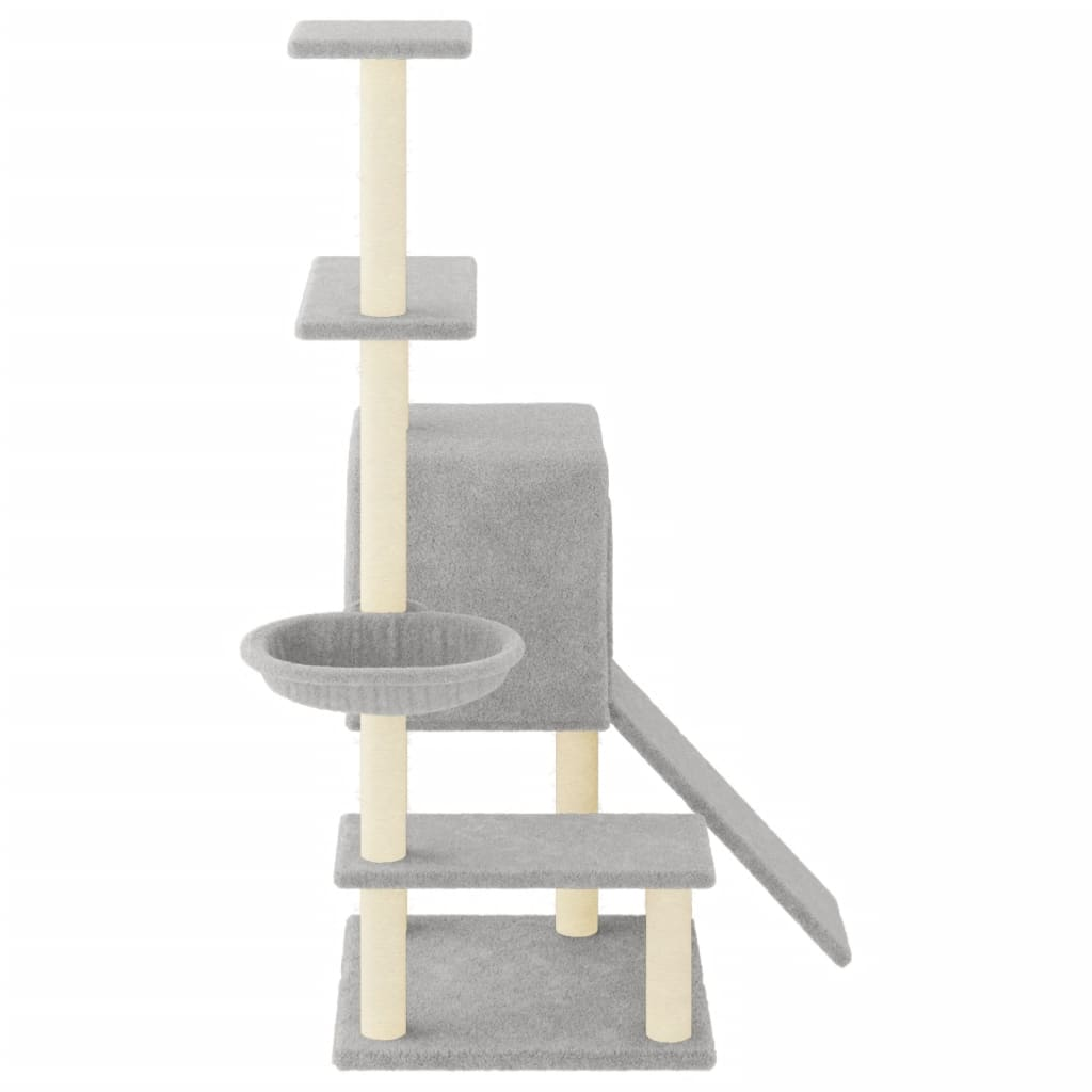 Glamorous Pups : vidaXL Cat Tree Light Grey Engineered Wood 51.4 in Modern Cat Tree