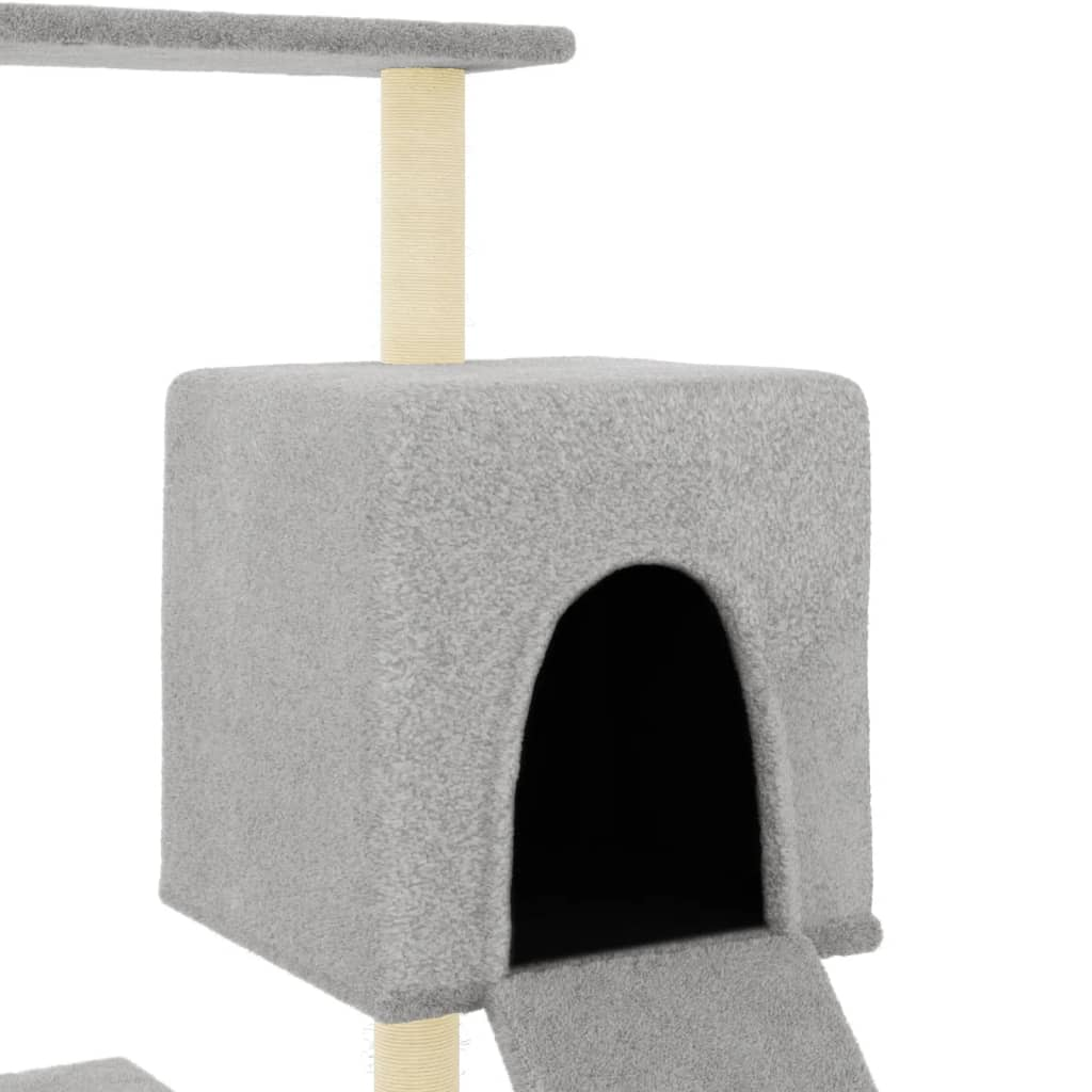 Glamorous Pups : vidaXL Cat Tree Light Grey Engineered Wood 51.4 in Modern Cat Tree