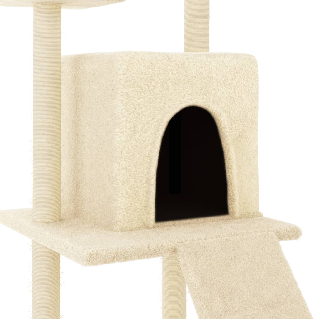 Glamorous Pups : vidaXL Cat Tree Cream Engineered wood, plush, sisal Medium Durable