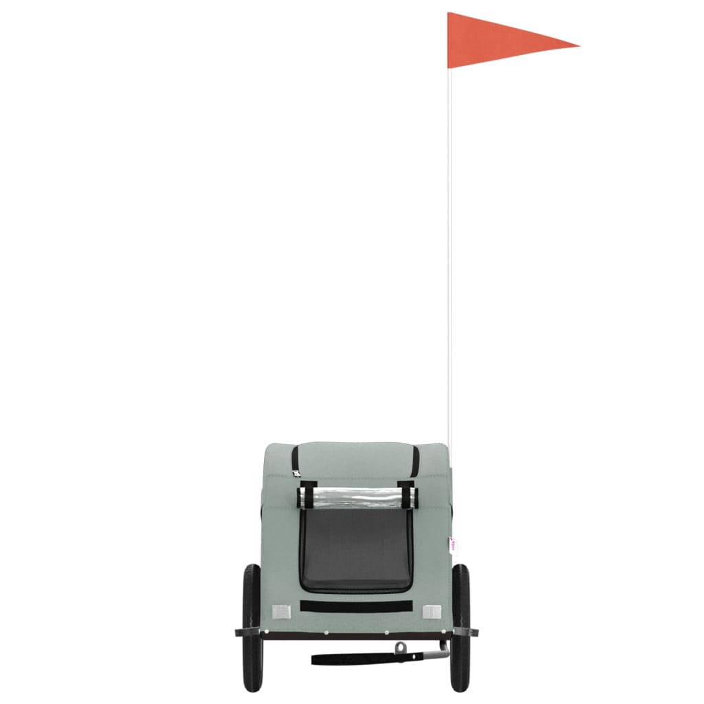 Glamorous Pups : vidaXL Pet Bike Trailer Grey Oxford fabric Fits pets up to 66 lbs