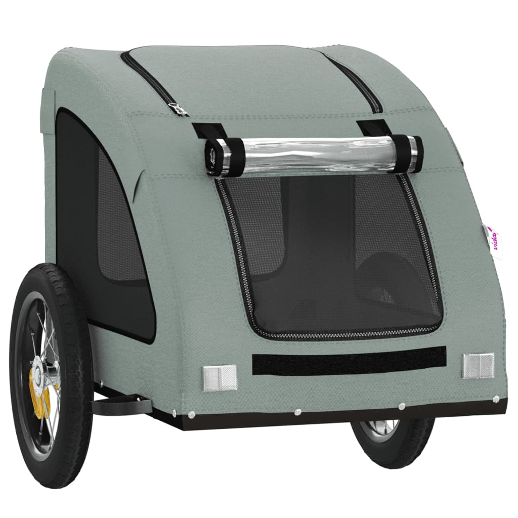 Glamorous Pups : vidaXL Pet Bike Trailer Grey Oxford fabric Fits pets up to 66 lbs