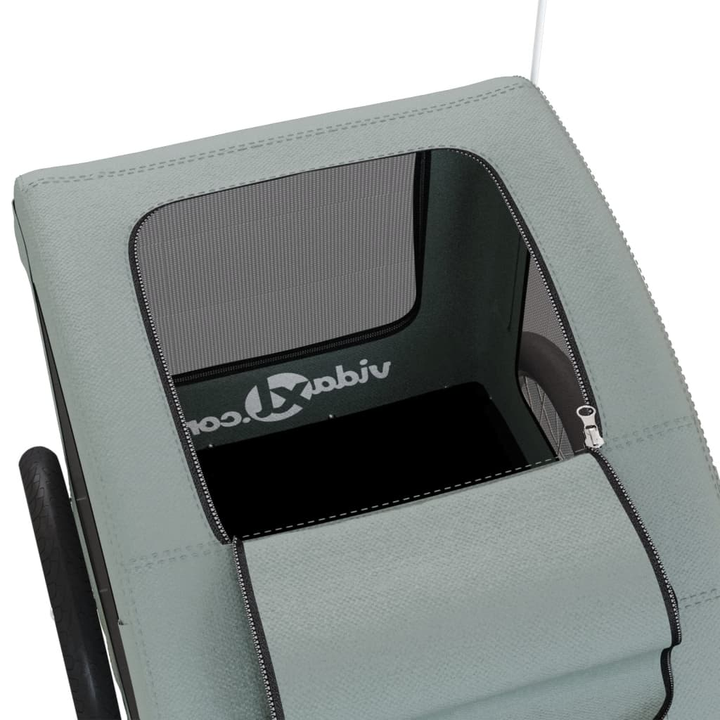 Glamorous Pups : vidaXL Pet Bike Trailer Grey Oxford fabric Fits pets up to 66 lbs