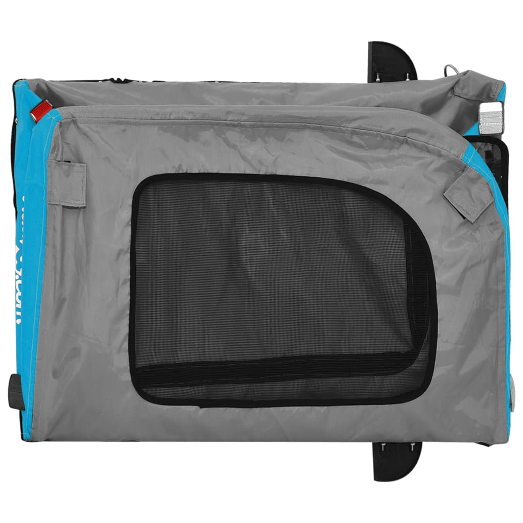 Glamorous Pups : vidaXL Pet Bike Trailer Blue and Grey Oxford fabric, Iron, PVC Small