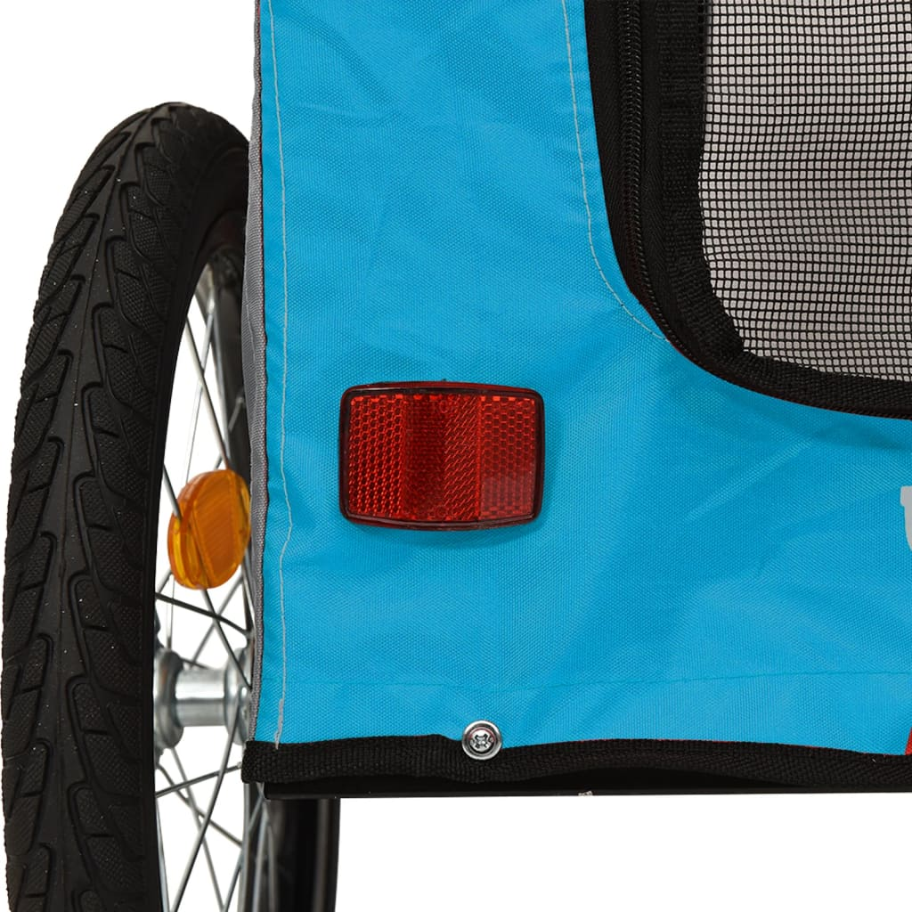 Glamorous Pups : vidaXL Pet Bike Trailer Blue and Grey Oxford fabric, Iron, PVC Small