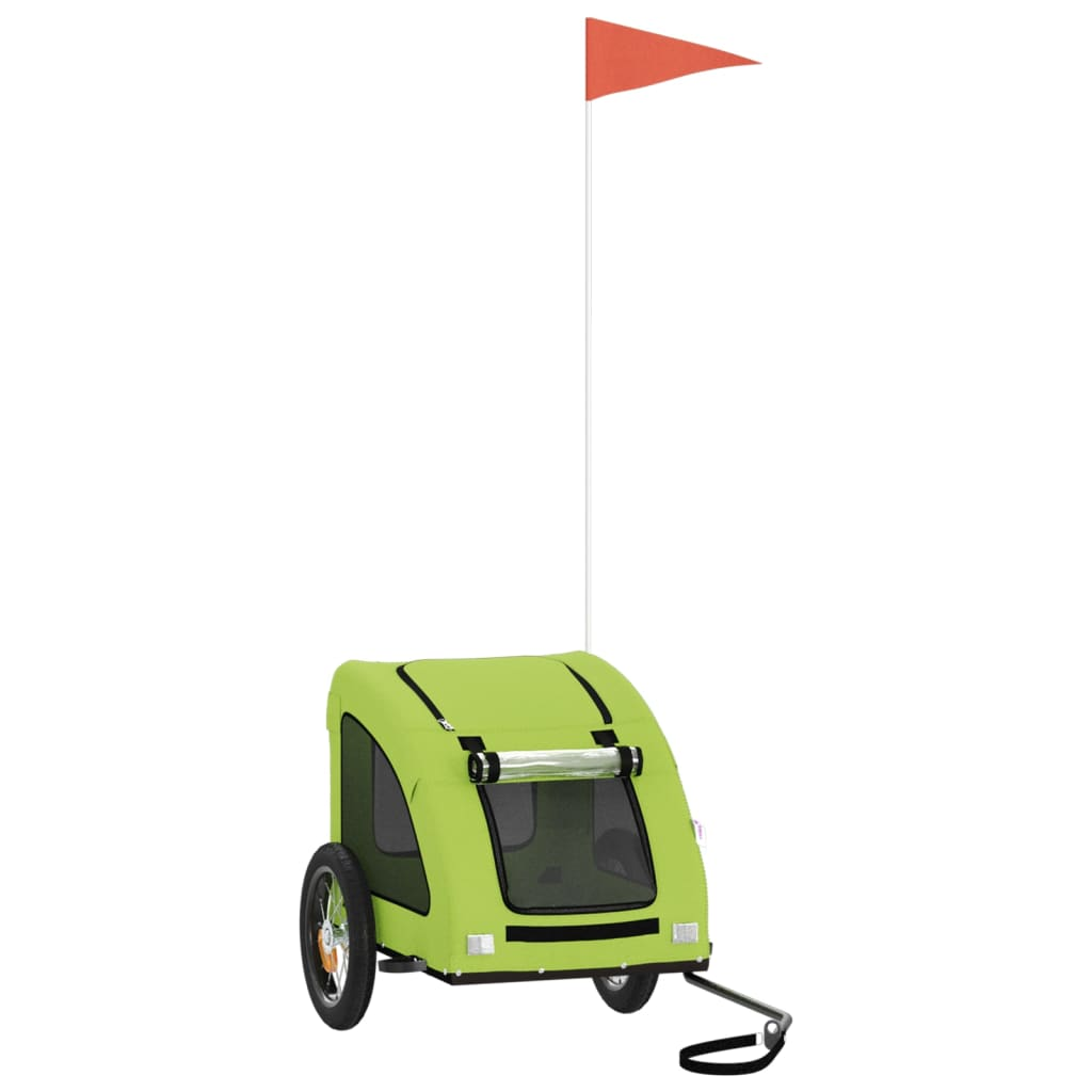 Glamorous Pups : vidaXL Pet Bike Trailer Green Oxford fabric, Iron, PVC Standard Durable