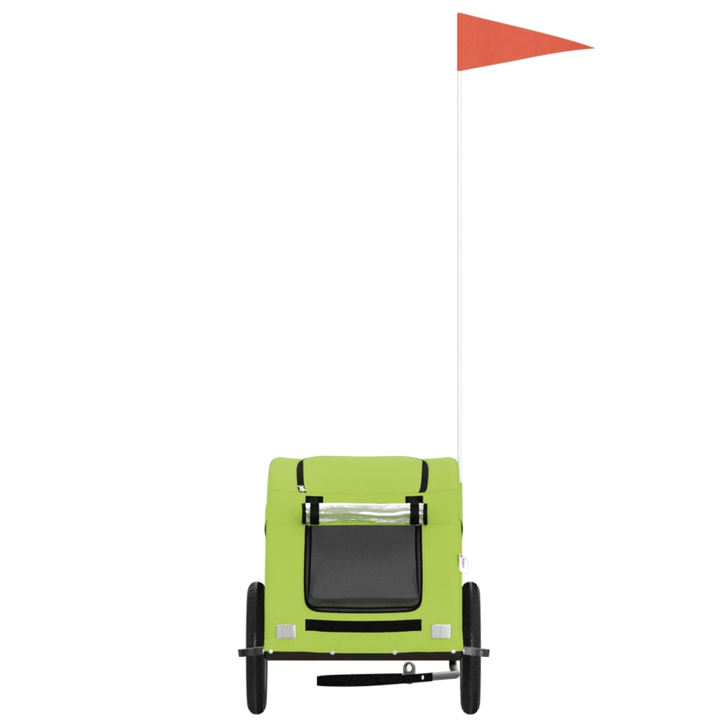 Glamorous Pups : vidaXL Pet Bike Trailer Green Oxford fabric, Iron, PVC Standard Durable