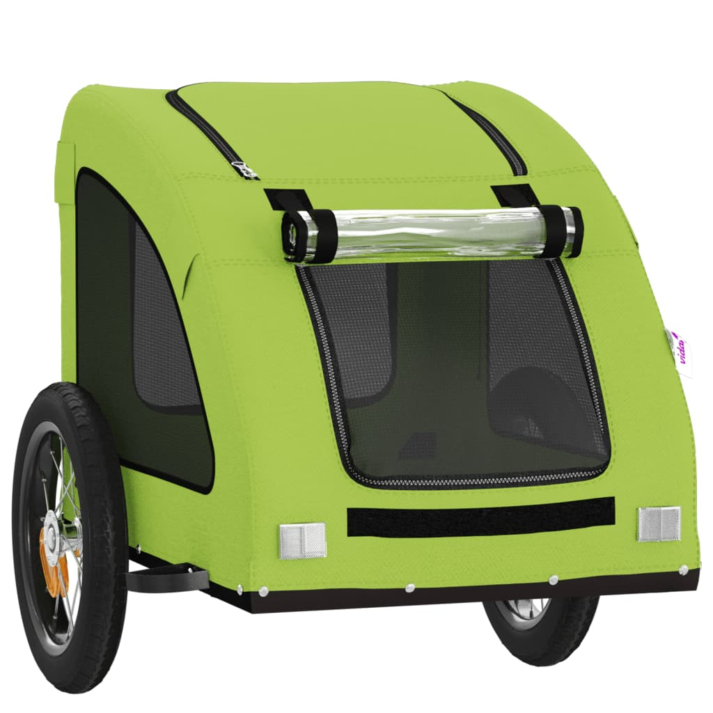 Glamorous Pups : vidaXL Pet Bike Trailer Green Oxford fabric, Iron, PVC Standard Durable