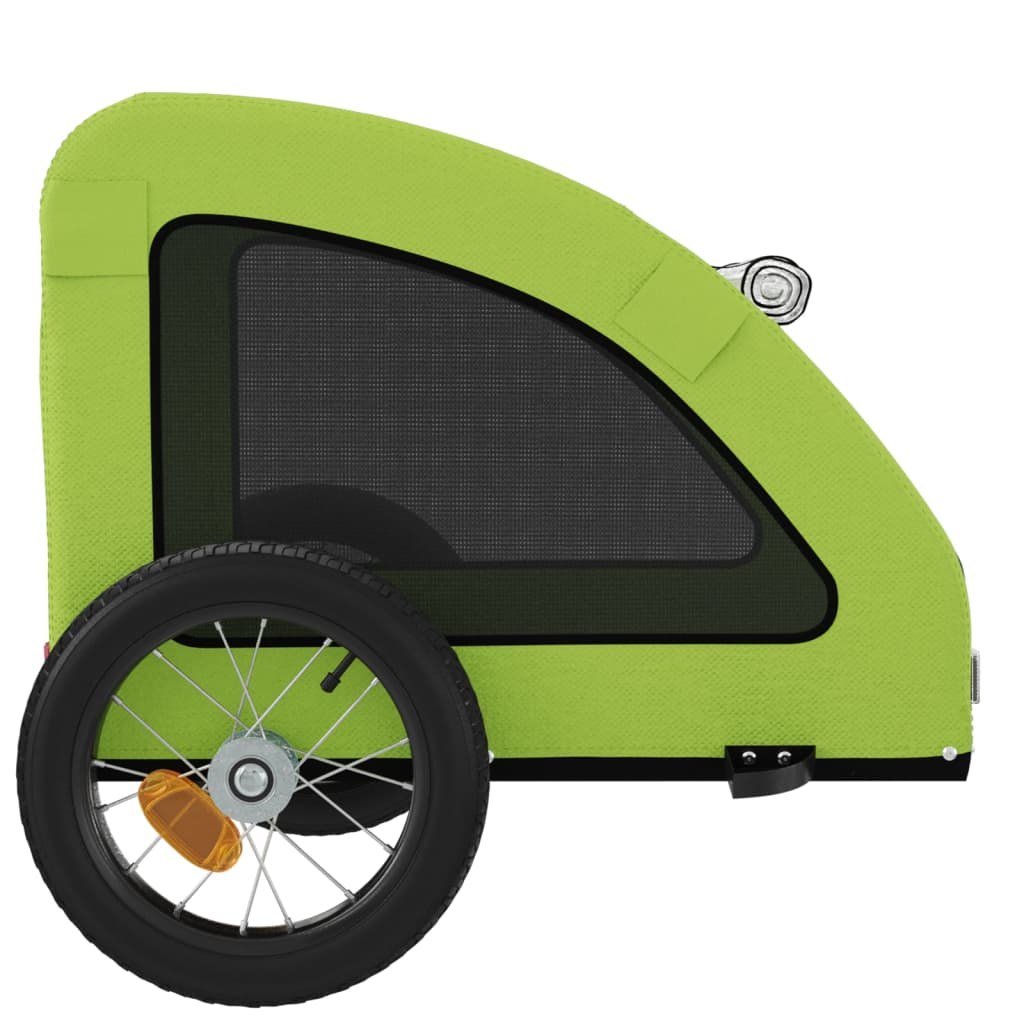 Glamorous Pups : vidaXL Pet Bike Trailer Green Oxford fabric, Iron, PVC Standard Durable
