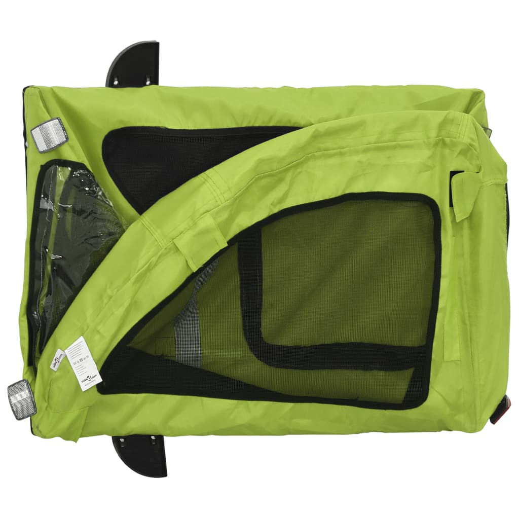 Glamorous Pups : vidaXL Pet Bike Trailer Green Oxford fabric, Iron, PVC Standard Durable